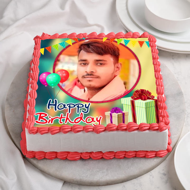 Candid Moments Birthday Photo Cake with Delivery in Noida, East Delhi, and South East Delhi