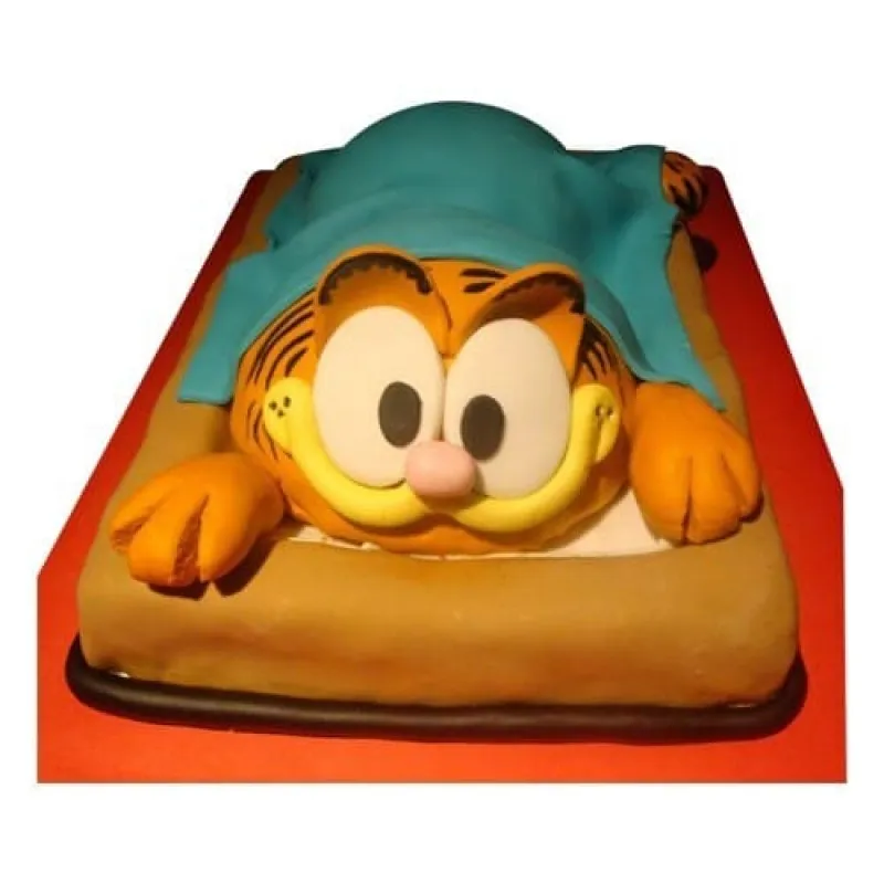 Garfield Cat Designer Fondant Cake - Delivery in Noida, East Delhi, and South East Delhi