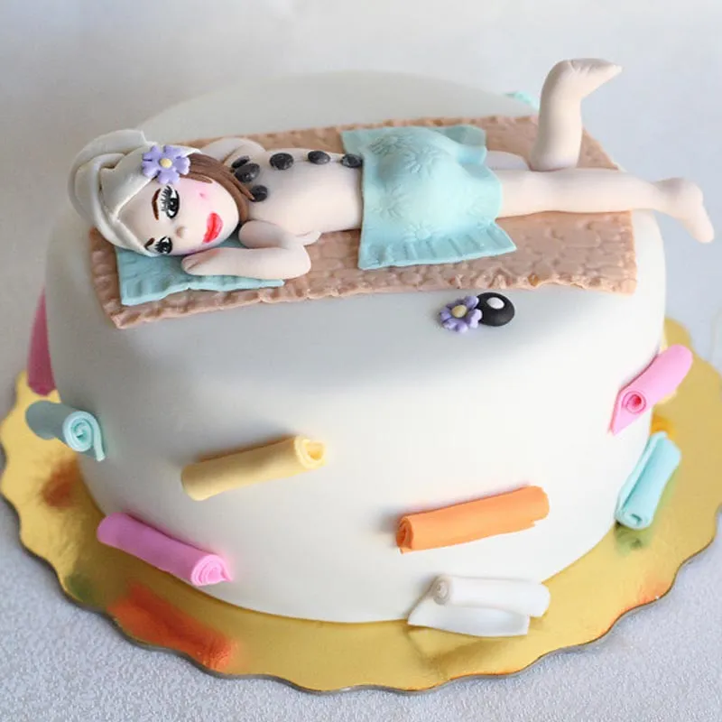 Spa Massage Fondant Cake - Delivery in Noida, East Delhi, and South East Delhi