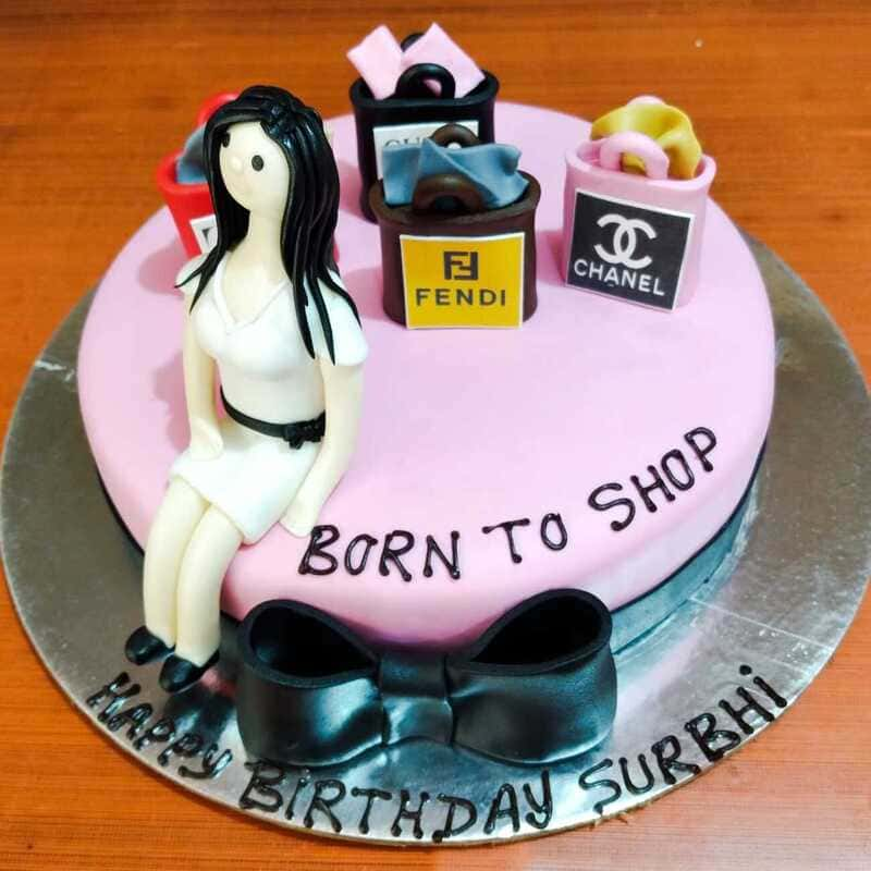 Beautiful And Gorgeous Born To Shop Birthday Cake | Shopaholic Born To Shop Cake  Design - YouTube